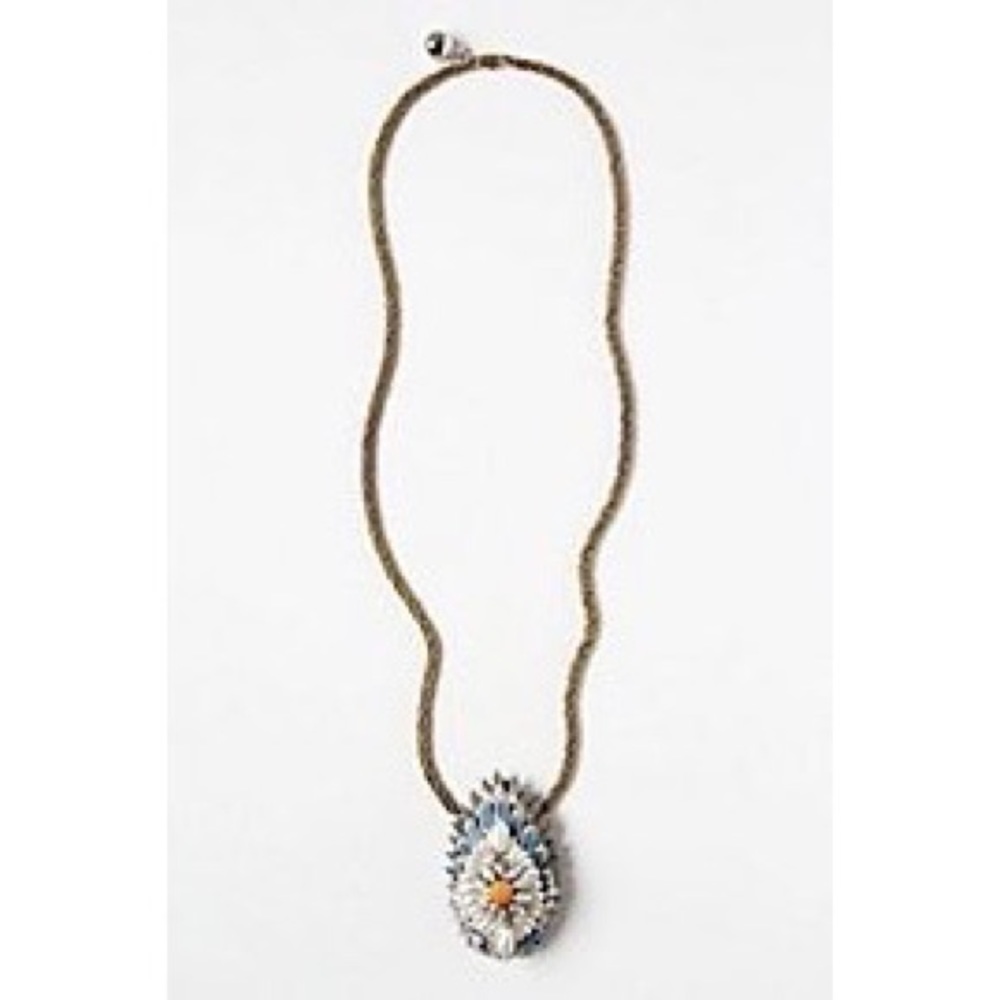 Anthropologie Jeweled Plumes Statement Necklace - Picture 2 of 8